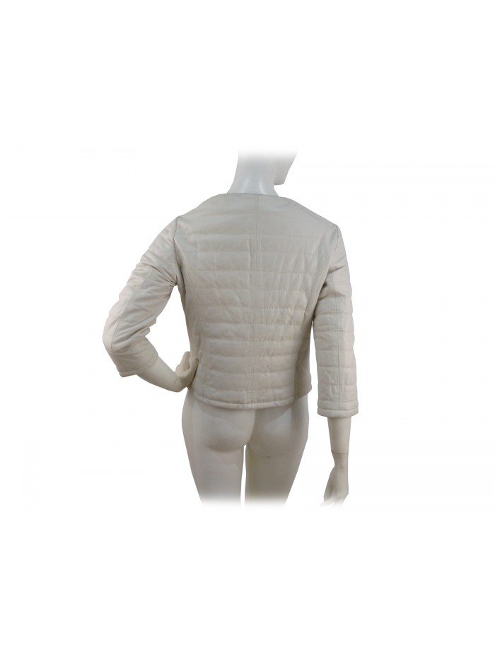 Woman jacket Jada model lined, leather nappa chanel, 3/4 sleeve