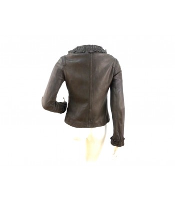 Women's jacket lined chanel, leather curl along the edges 2