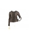 Women's jacket lined chanel, leather curl along the edges