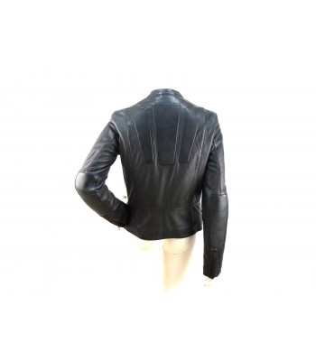 Woman biker jacket lined with light quilt 2