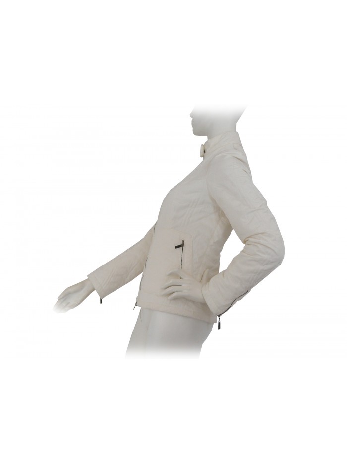 Quilted jacket woman zig zag stitching with pistagne