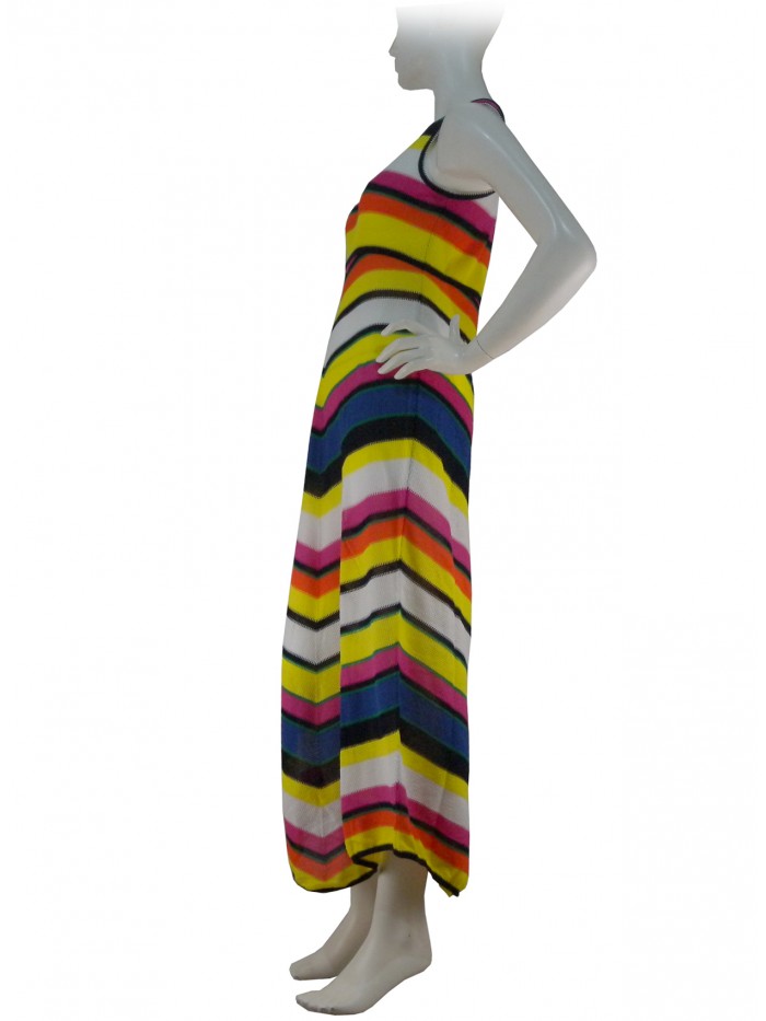 Vestito Donna smanicato, righe colorate di vari spessori