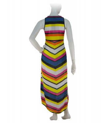 Vestito Donna smanicato, righe colorate di vari spessori 2