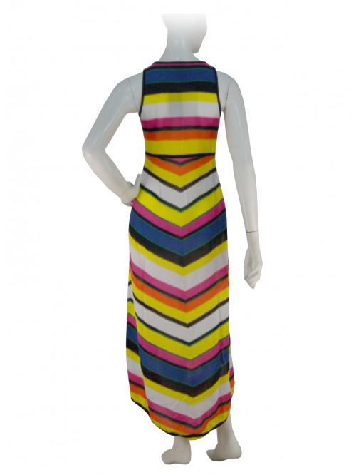 Vestito Donna smanicato, righe colorate di vari spessori