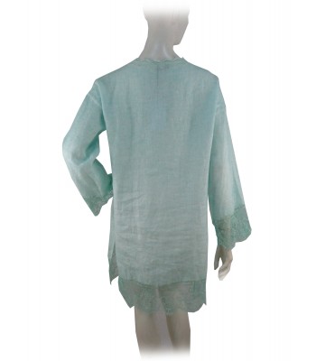 Woman long sleeve dress with chest buttons, wide fit 2