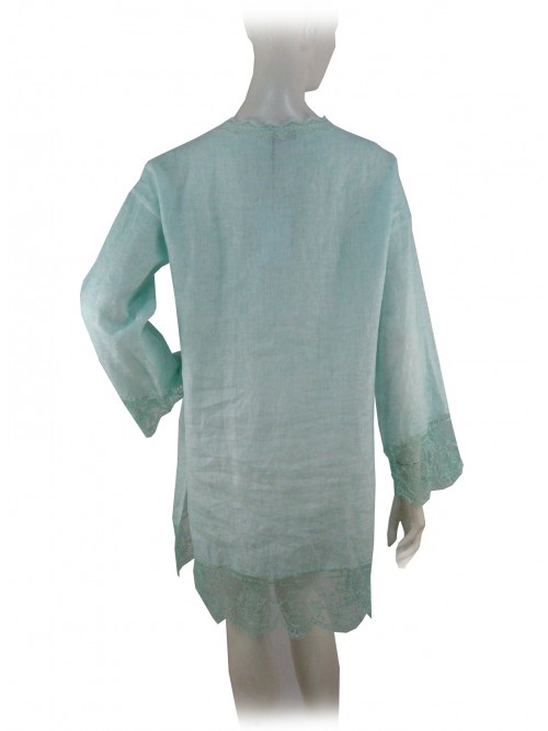 Woman long sleeve dress with chest buttons, wide fit