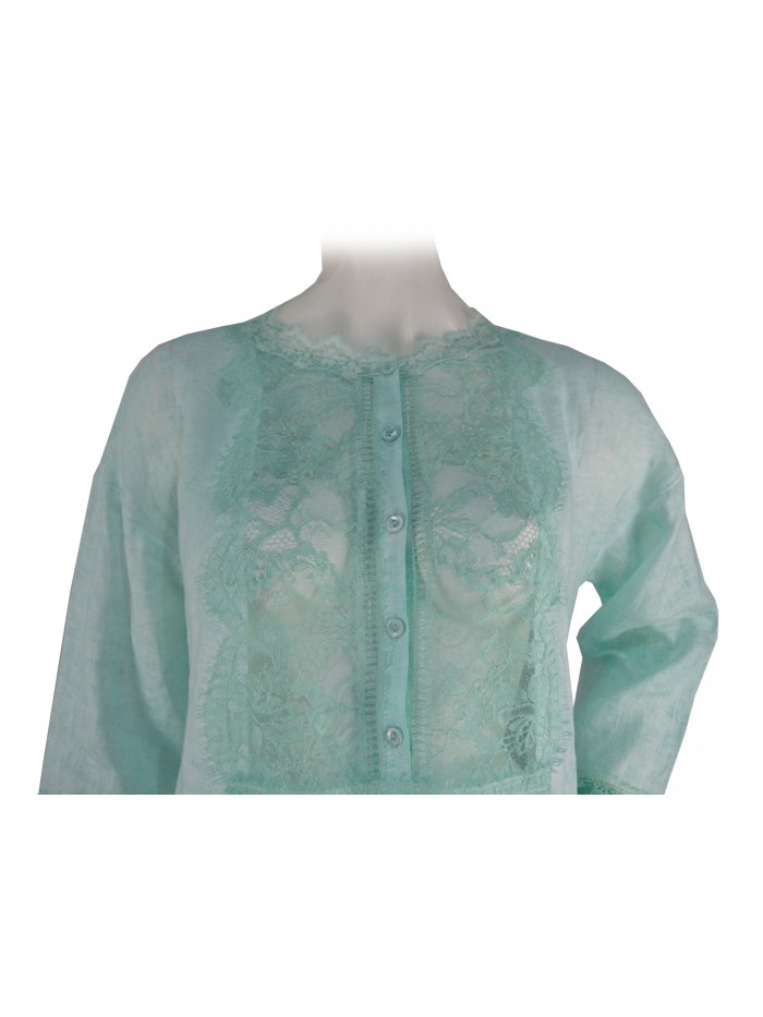 Woman long sleeve dress with chest buttons, wide fit