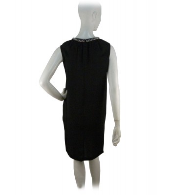 Vestito Donna smanicato, catena cromata su giro collo 2