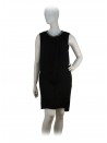 Sleeveless woman dress, chromed chain on round neck