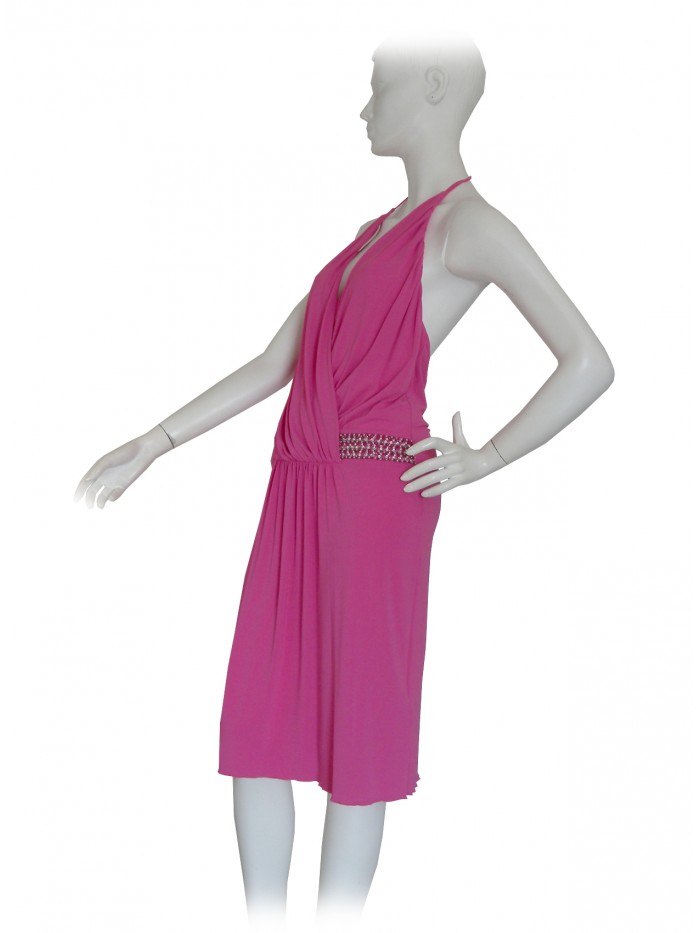 Vestito Donna in maglina con scollatura spalla e pailletes mezza vita.