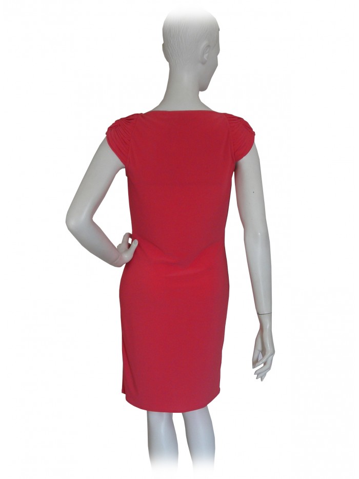 Vestito Donna in maglina con scollatura morbida, decoro