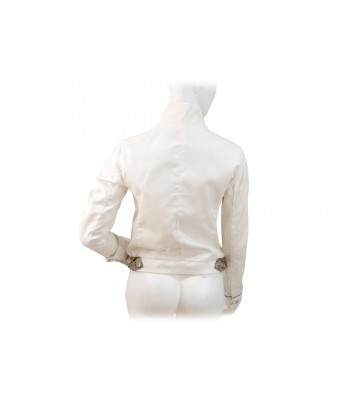 Short slim woman jacket with animalier contrast zip. 2