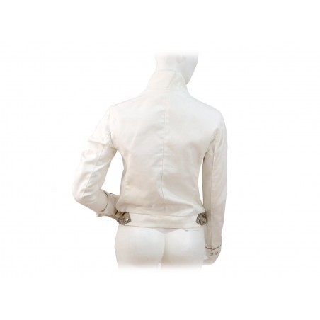 Giubbotto Donna corto slim con zip a contrasto animalier.