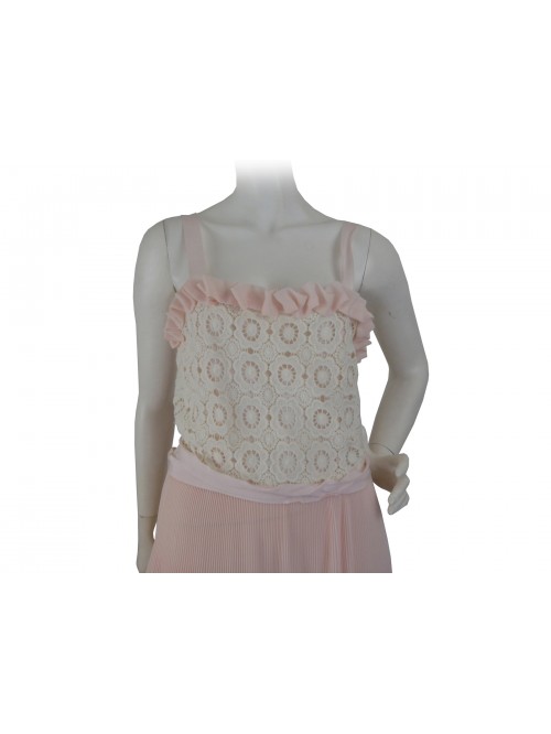 Vestito Donna con spallina e corpetto con balza plissettata