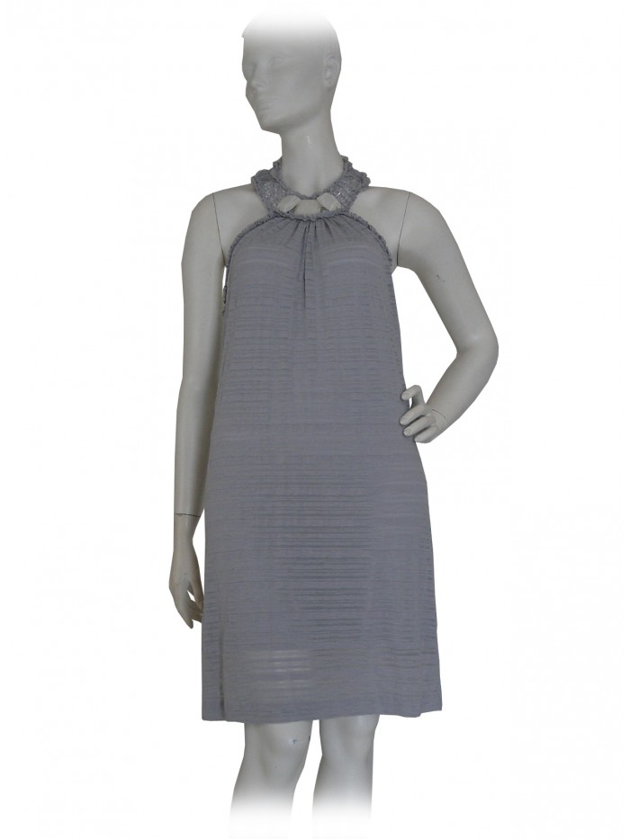 Vestito Donna spalla scoperta con decori pietre bianche e trasparenti. Vestito Donna spalla scoperta con decori pietre bianche e trasparenti.