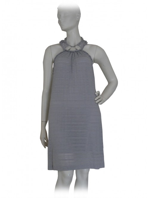 Vestito Donna spalla scoperta con decori pietre bianche e trasparenti. Vestito Donna spalla scoperta con decori pietre bianche e trasparenti.