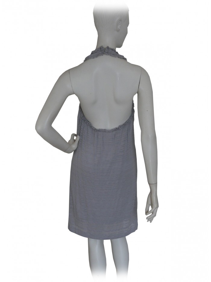 Woman dress with open shoulder with white and transparent stones 