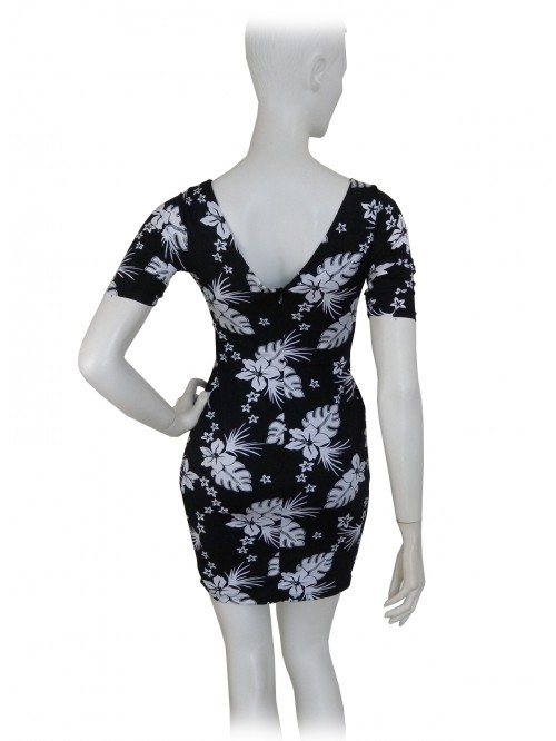 Vestito Donna mezza manica slim, con bordatura scollo strass