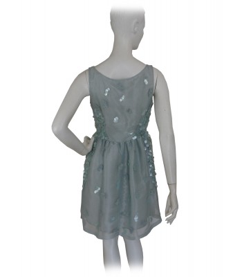 Vestito Donna elegante, giro scollo con inserti in paillettes su tinta 2