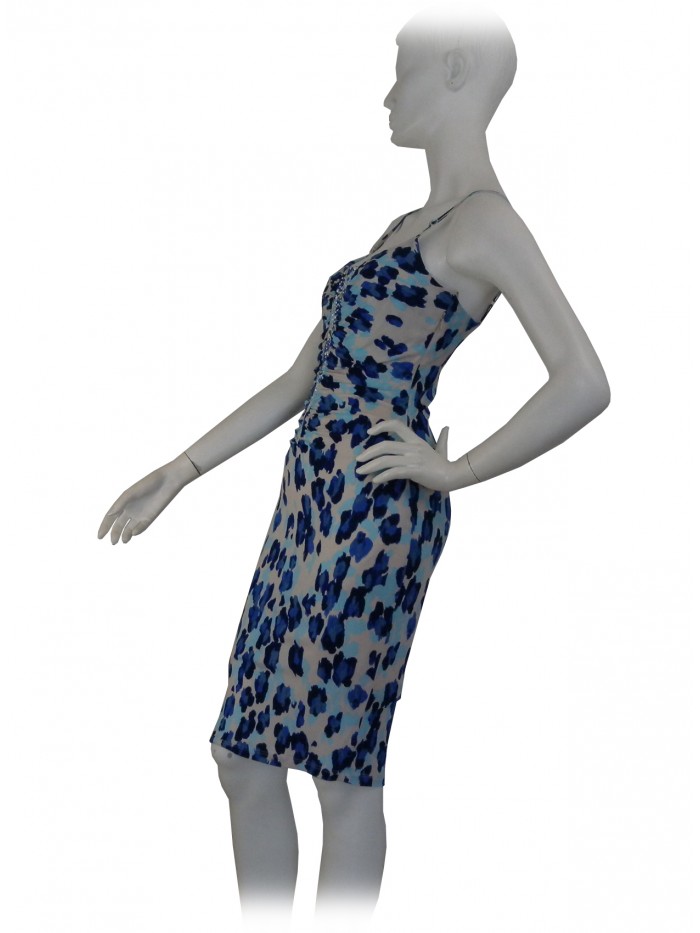 Woman dress with jersey braces, animalier fantasy