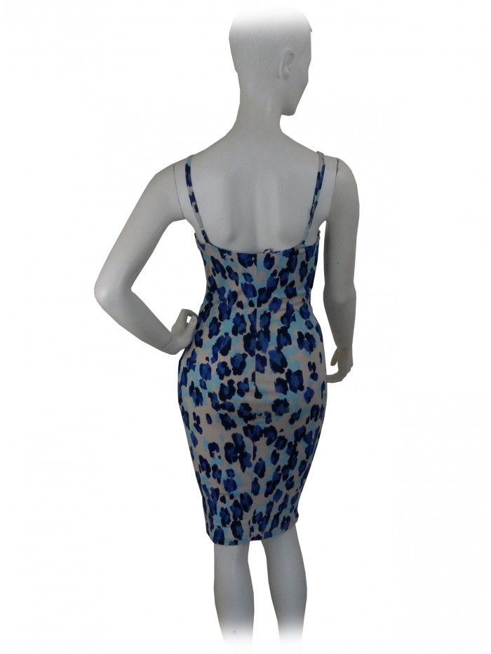 Vestito Donna con bretelle in maglina, fantasia animalier