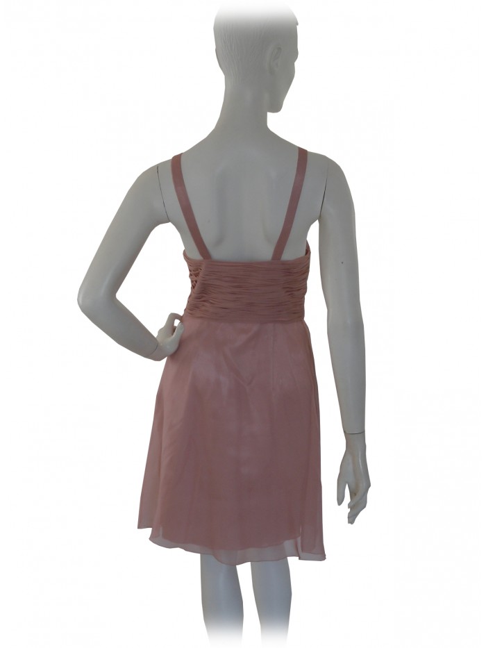 Elegant woman dress, straps with deep V-neckline