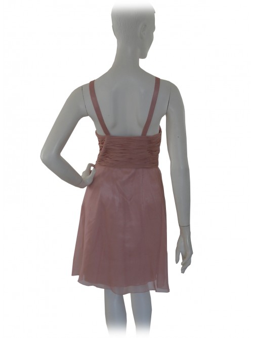 Elegant woman dress, straps with deep V-neckline