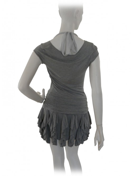 Vestito Donna slim con decoro tipo collana con inserti pietre bianche