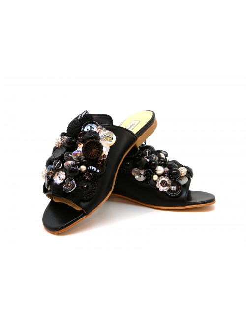 Woman Sandals Perseus Annalisa basso with stones beads and decorations