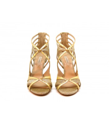 Women's sandals with 100mm heel with wraparound symmetrical wave decoration 2