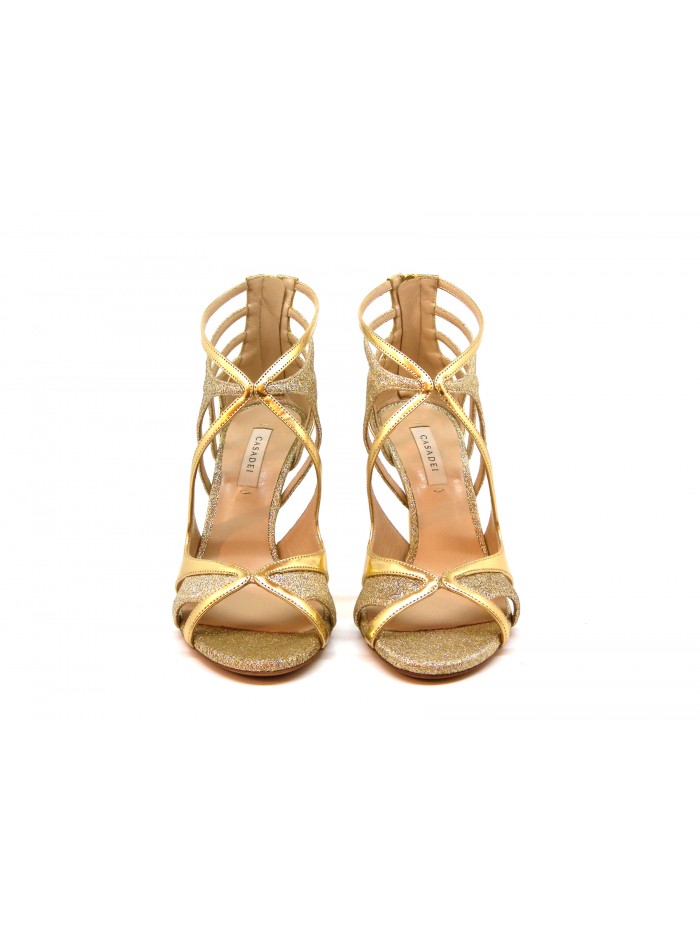 Sandali Donna con tacco 100mm con decoro onda simmetrico avvolgente