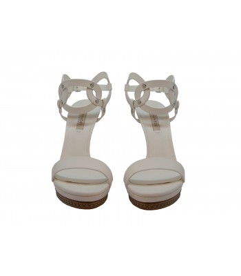 Women's sandals with heel h13 cm with wraparound circles decoration 2