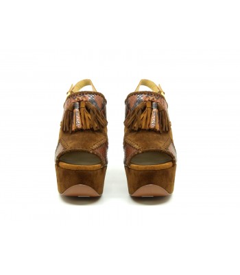 Women's Sandals with 120mm animalier heel, suede wedge heel 2