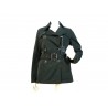 Double breasted Trench jacket Woman with wide buttons and adjustable waist belt.