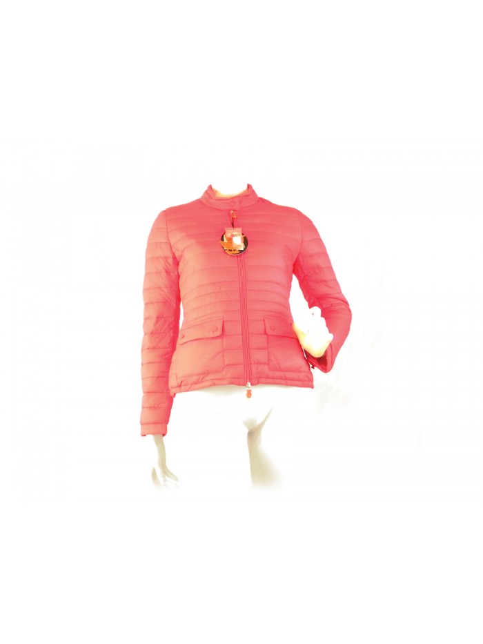 Giubbotto Donna piumino leggero sfiancato, giro collo con bottone Giubbotto Donna piumino leggero sfiancato, giro collo con bottone