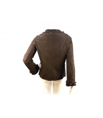 Women's jacket in lined suede, chanel collar 2