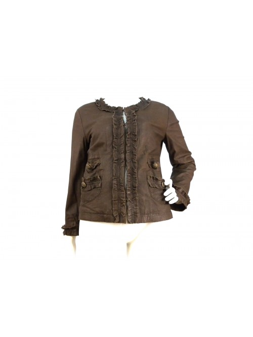Women's jacket in lined suede, chanel collar Women's jacket in lined suede, chanel collar