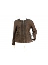Women's jacket in lined suede, chanel collar