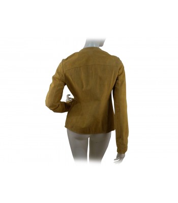 Ladies paricollo jacket, reindeer leather with zip and lanyard at the waist 2