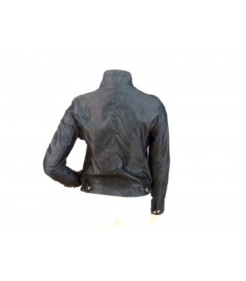 Short slim woman jacket with animalier contrast zip. 2