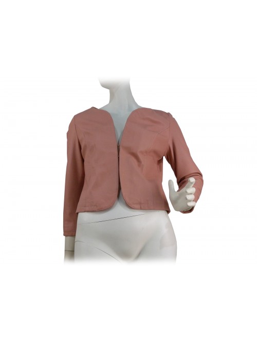 Short women's jacket mod. Cinzia, chanel collar and 3/4 sleeve Short women's jacket mod. Cinzia, chanel collar and 3/4 sleeve