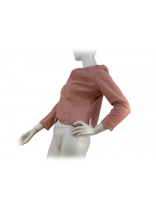 Giacca donna corta mod. Cinzia, collo chanel e manica 3/4