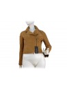 Woman jacket mod. Nadia in suede leather with asymmetrical zip closure