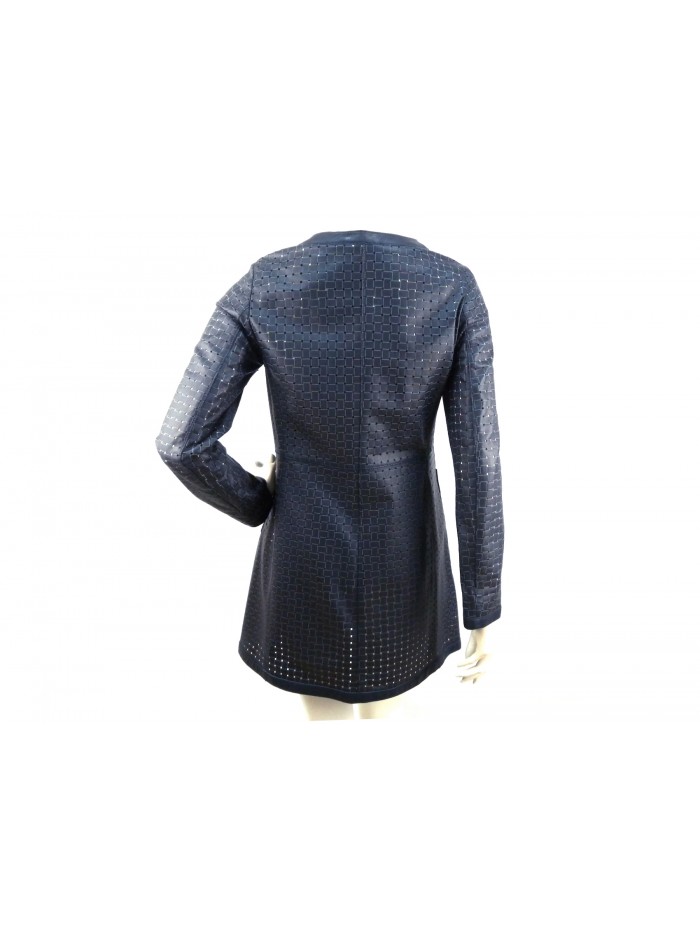 Woman braided jacket duster chanel 2 pockets central closure