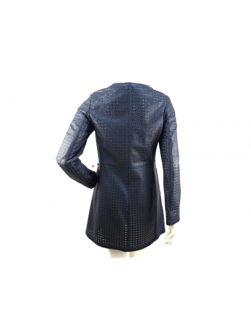 Woman braided jacket duster chanel 2 pockets central closure