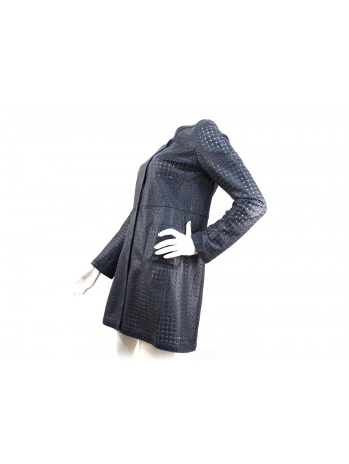 Woman braided jacket duster chanel 2 pockets central closure