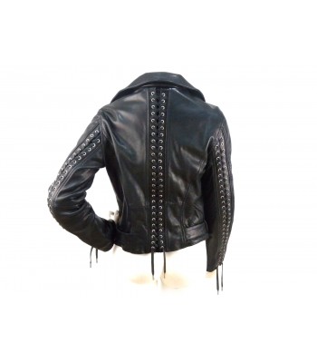 Woman's jacket model with strings with back sleeves and center shoulders 2