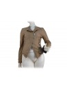 Slim-fit women's jacket with asymmetrical closure and decoration