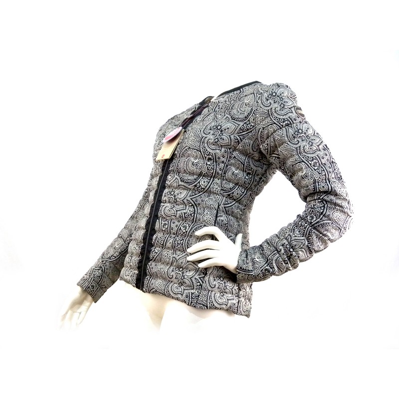 Giubbotto Donna piumino con zip bordatura a contrasto con paillets.