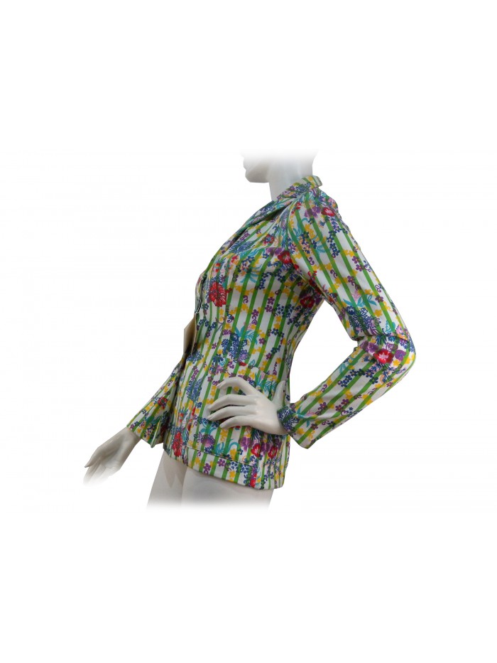 Giacca donna in maglina di cotone, taglio maschile con 2 tasche